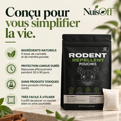 NuisOff® Souris — Sachets Répulsifs pour Souris